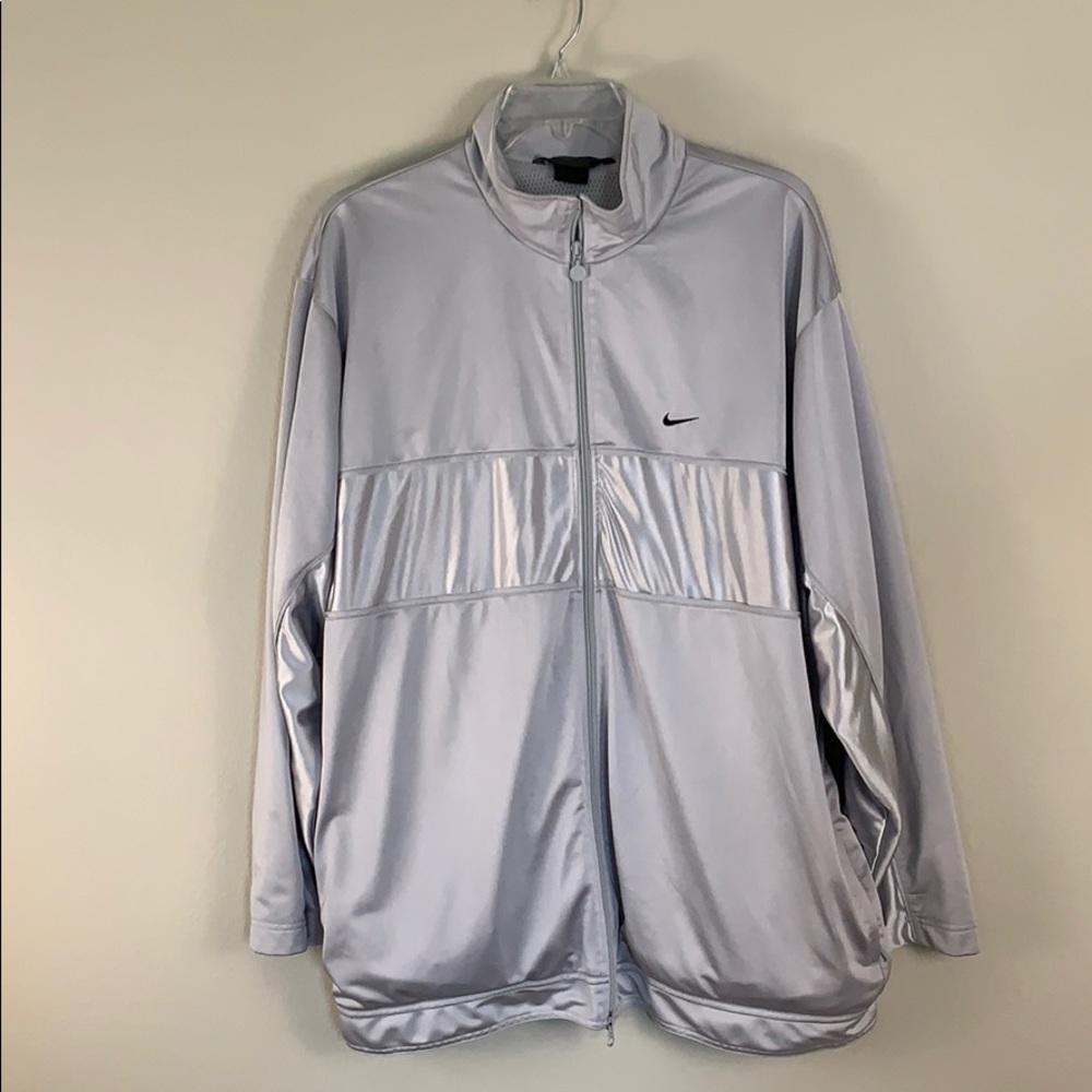 Nike men’s jacket zip up- color silver- size XL - Picture 1 of 7